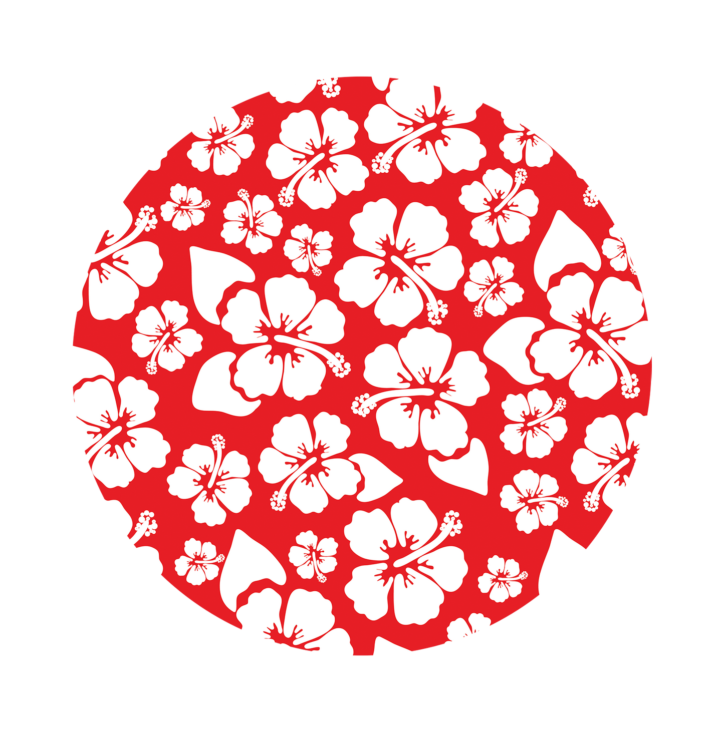 White flowers with red background