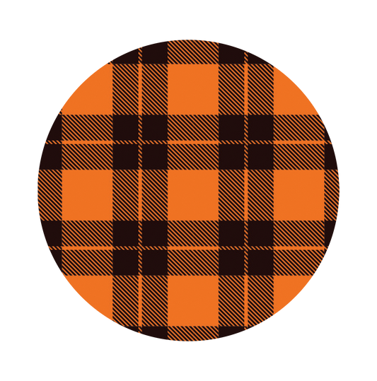 Orange and black plaid